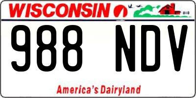 WI license plate 988NDV