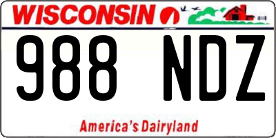 WI license plate 988NDZ