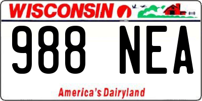 WI license plate 988NEA