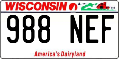 WI license plate 988NEF