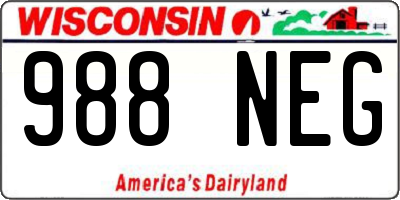 WI license plate 988NEG