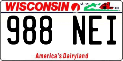 WI license plate 988NEI