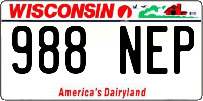 WI license plate 988NEP
