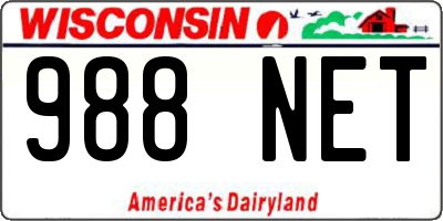 WI license plate 988NET