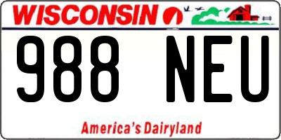 WI license plate 988NEU