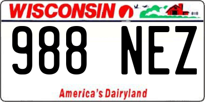 WI license plate 988NEZ