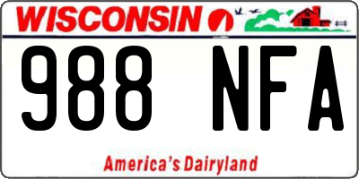 WI license plate 988NFA