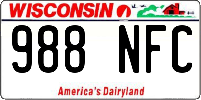 WI license plate 988NFC