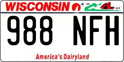 WI license plate 988NFH