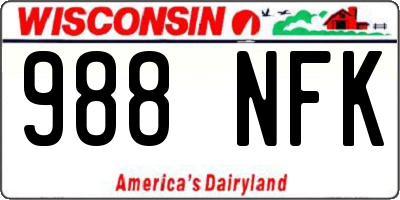 WI license plate 988NFK