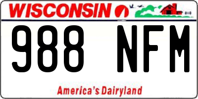 WI license plate 988NFM
