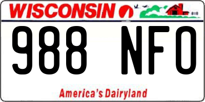 WI license plate 988NFO