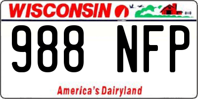 WI license plate 988NFP
