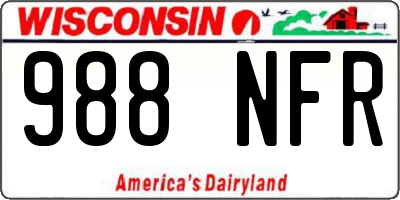 WI license plate 988NFR