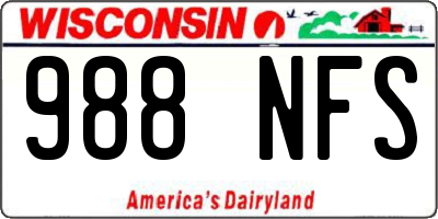 WI license plate 988NFS