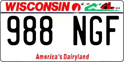 WI license plate 988NGF