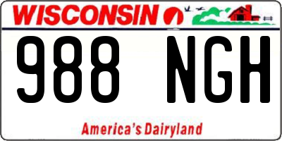 WI license plate 988NGH