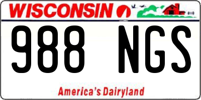 WI license plate 988NGS