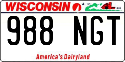 WI license plate 988NGT