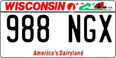 WI license plate 988NGX