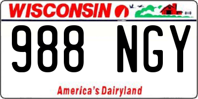 WI license plate 988NGY