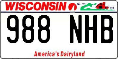 WI license plate 988NHB