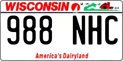 WI license plate 988NHC