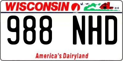 WI license plate 988NHD