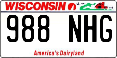 WI license plate 988NHG