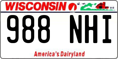 WI license plate 988NHI