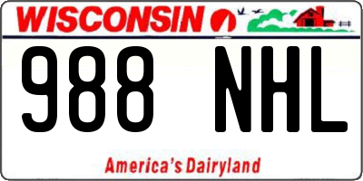 WI license plate 988NHL