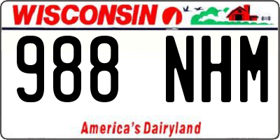 WI license plate 988NHM