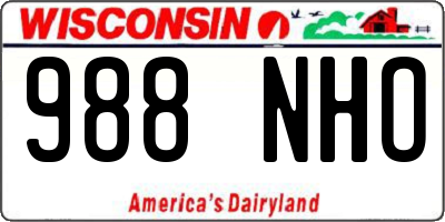 WI license plate 988NHO