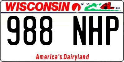 WI license plate 988NHP