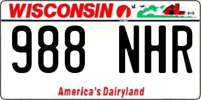 WI license plate 988NHR