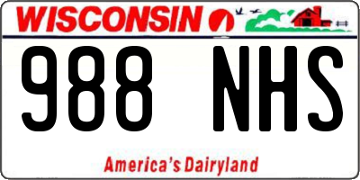 WI license plate 988NHS