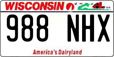 WI license plate 988NHX