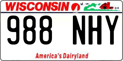 WI license plate 988NHY