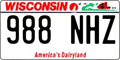 WI license plate 988NHZ