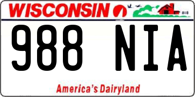 WI license plate 988NIA
