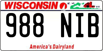 WI license plate 988NIB