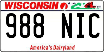 WI license plate 988NIC