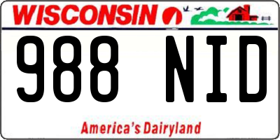 WI license plate 988NID