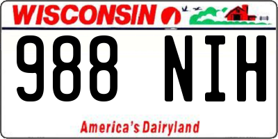 WI license plate 988NIH