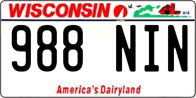 WI license plate 988NIN
