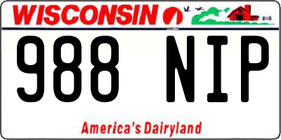 WI license plate 988NIP