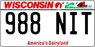 WI license plate 988NIT