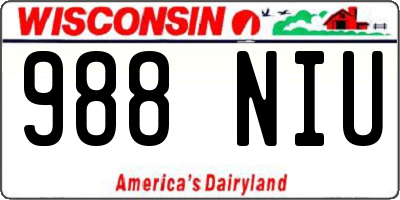 WI license plate 988NIU