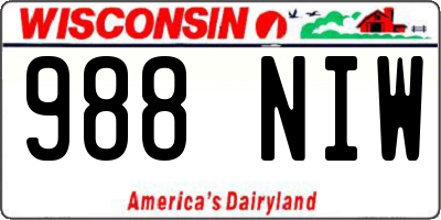 WI license plate 988NIW
