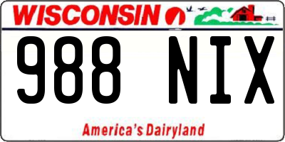 WI license plate 988NIX